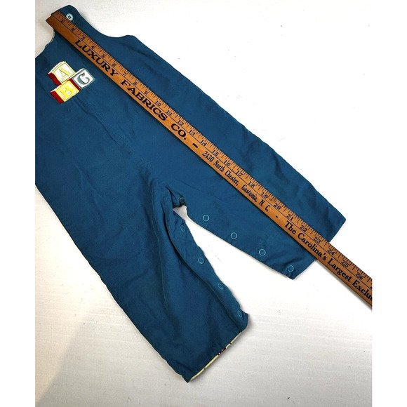 Long Romper Joh Joh Button Shoulder Pants Unisex 18 - 24 Mos Blue Reversible - Picture 7 of 11